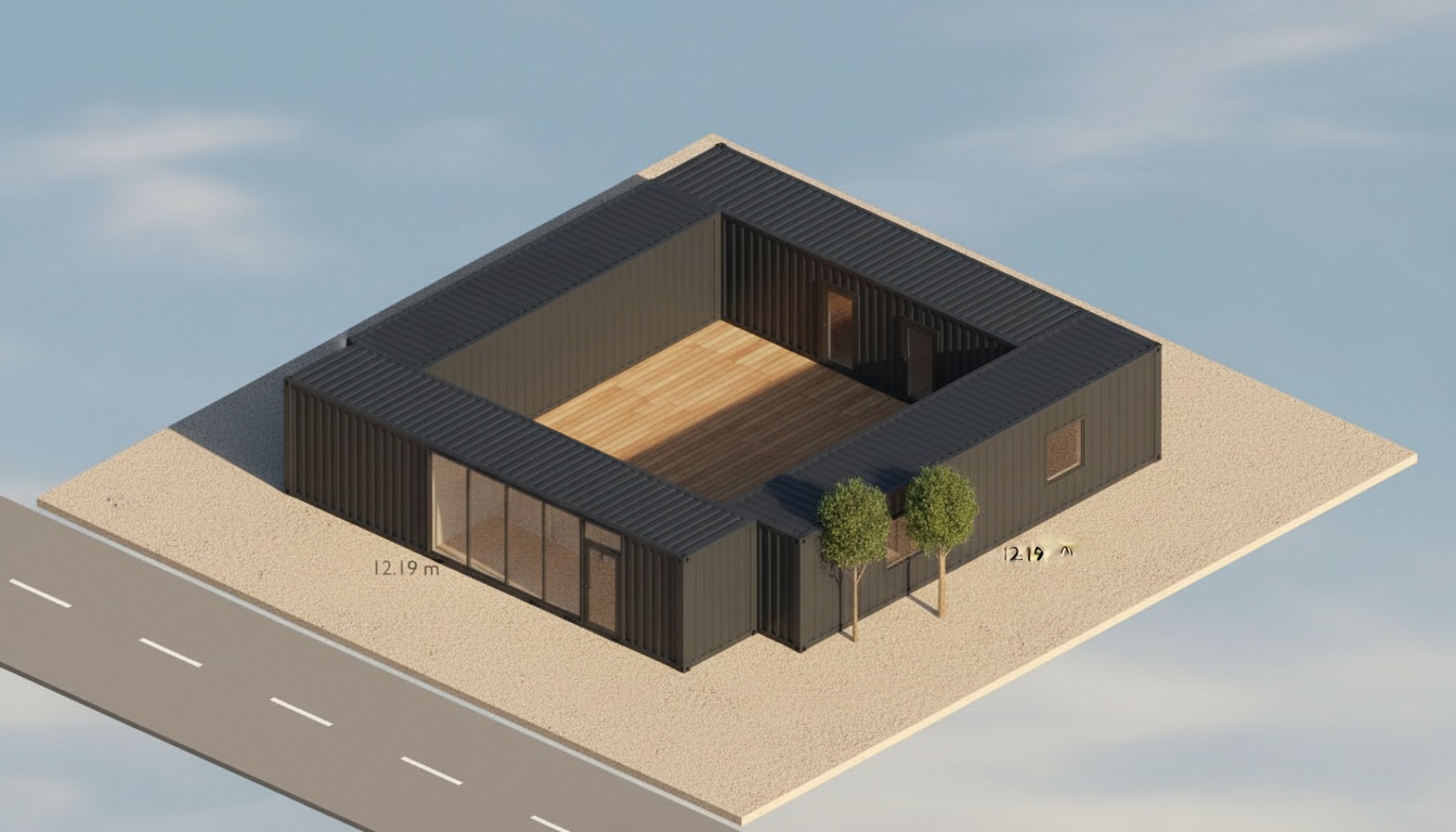Habitat modulaire, rendu réaliste
