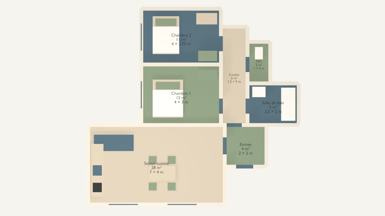 Plan coté du T3