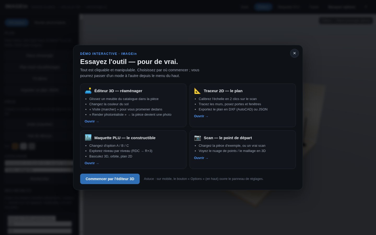 Éditeur IMAGEin : plan tracé et maquette