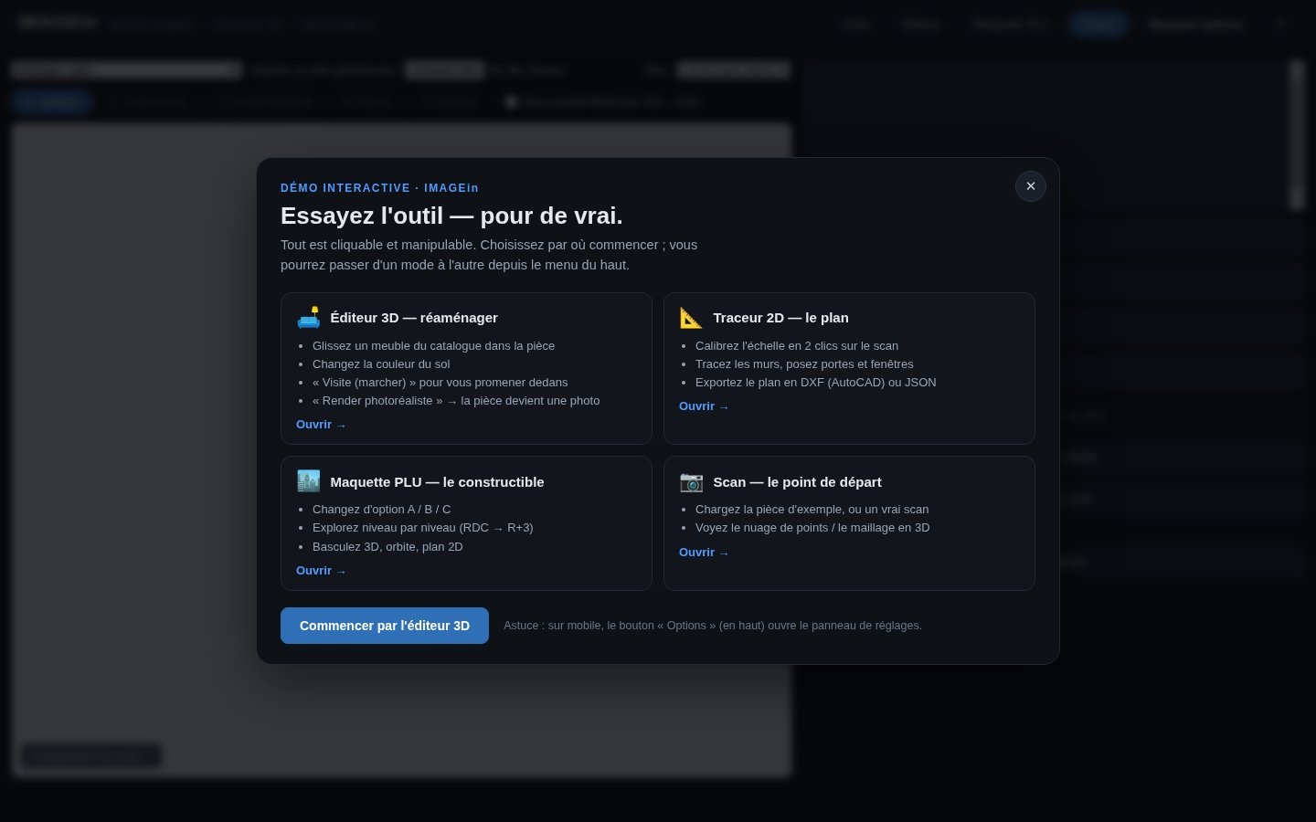 Traceur IMAGEin sur un plan