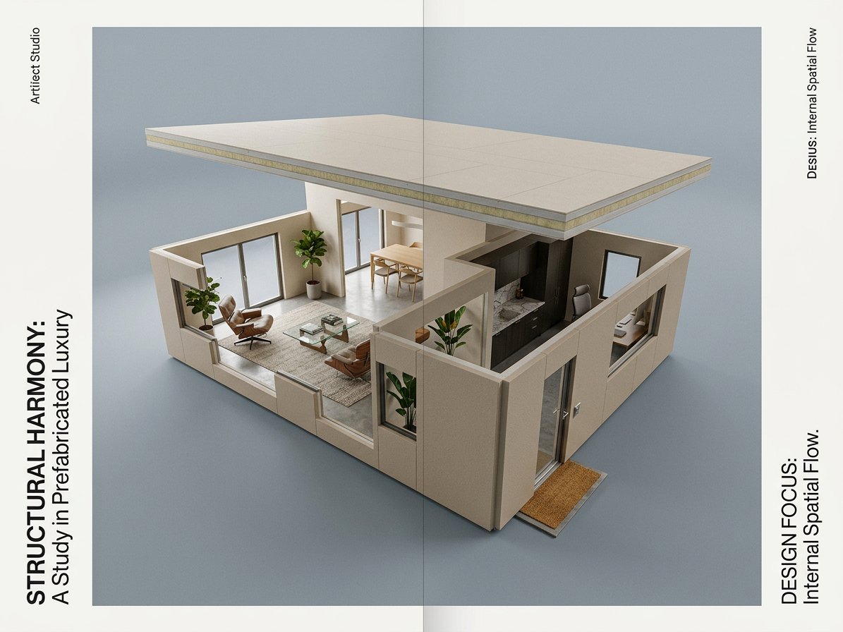 Maison en coupe, rendue par IMAGEin depuis sa maquette